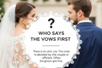 who normally says the vows first bride or groom