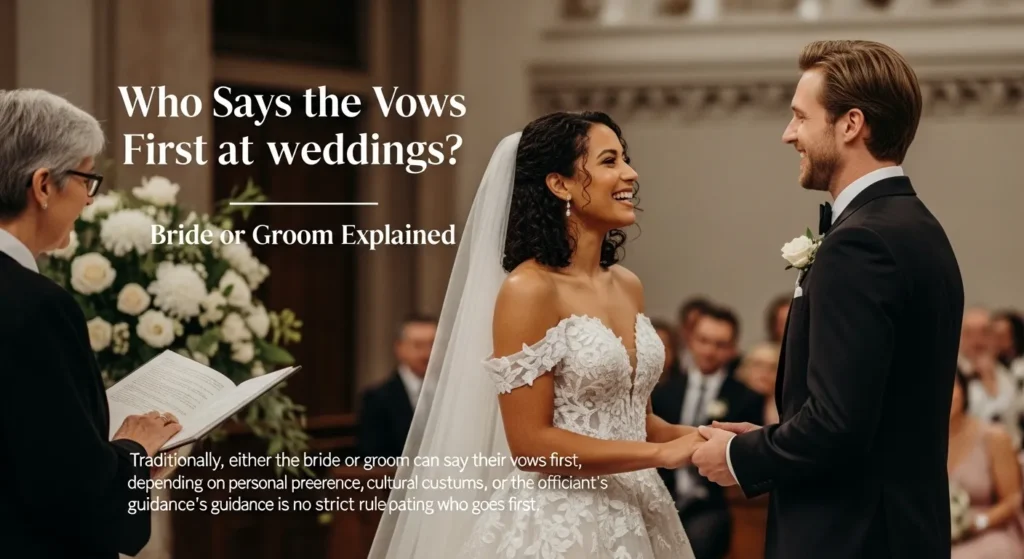 who normally says the vows first bride or groom