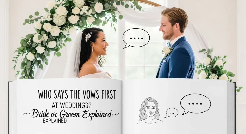 who normally says the vows first bride or groom